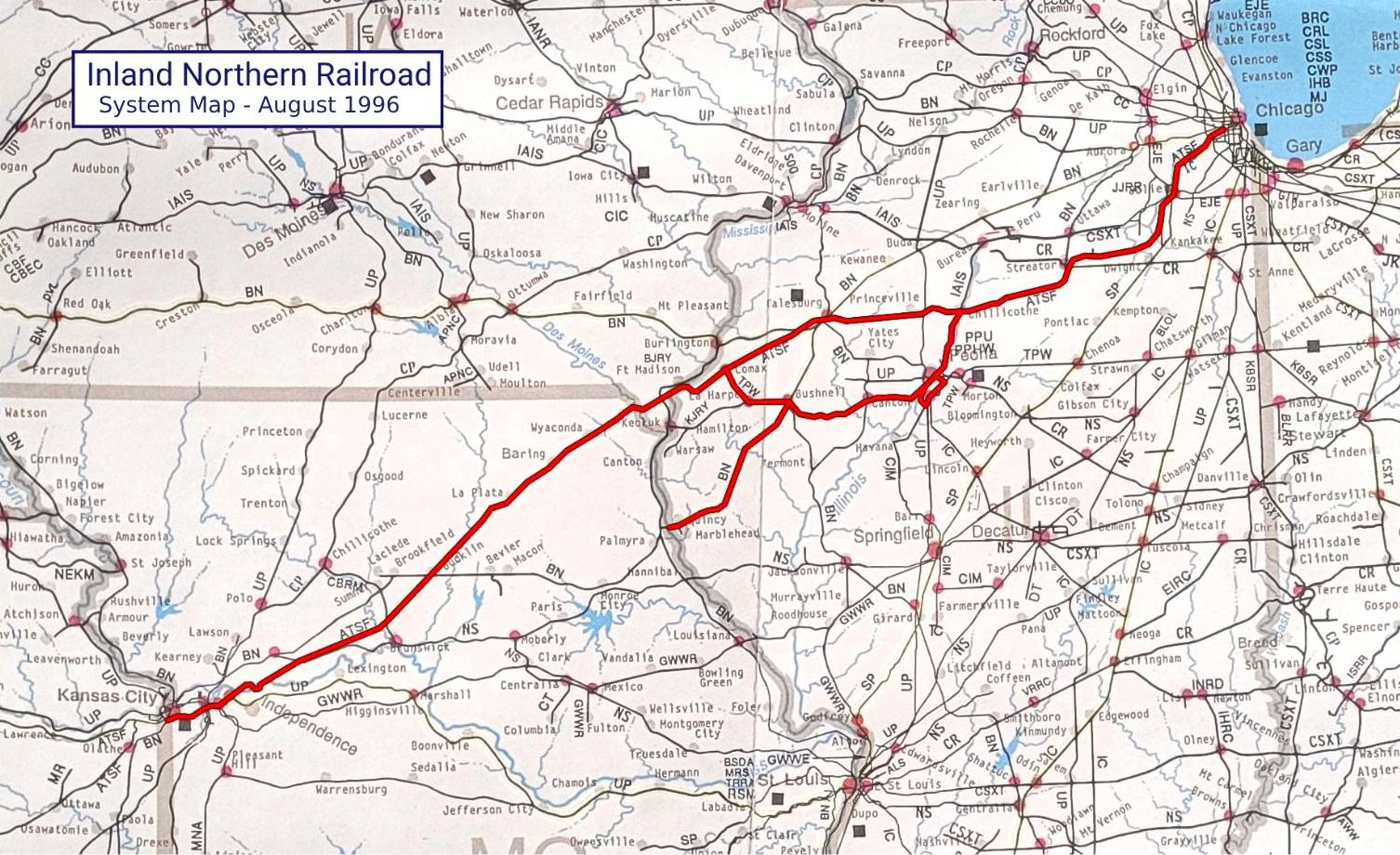 Inland Norther system map