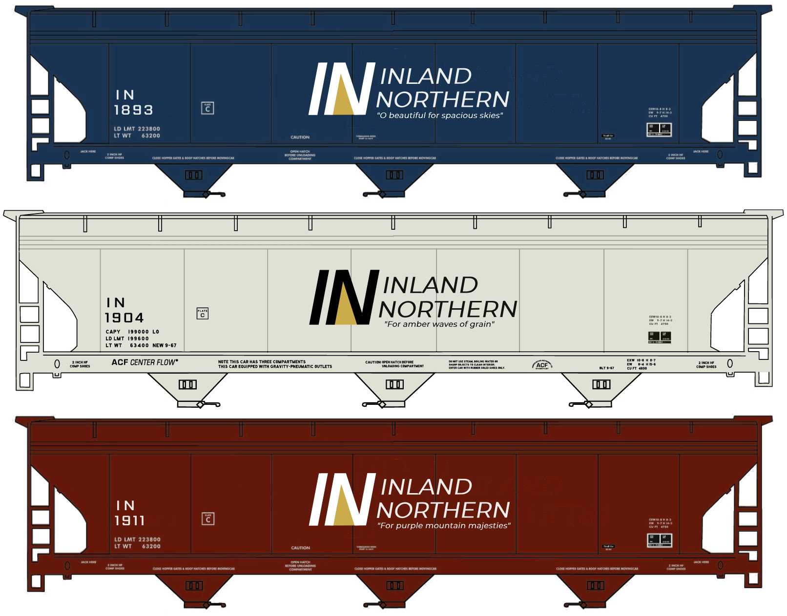 Inland Northern Covered Hopper designs